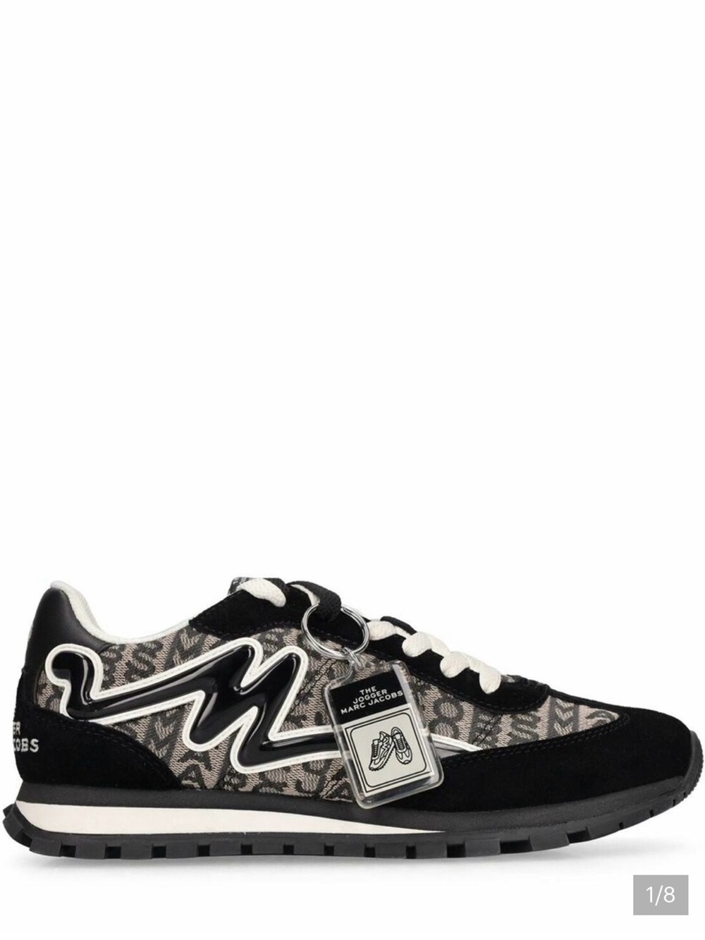 Marc Jacobs Black and Gray Logo Runner Sneakers